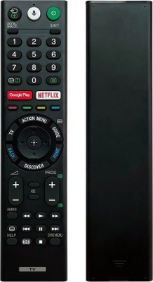 Crystonics TX-200P Smart TV Voice Assistant with Netflix & Google Play Button Compatible for Sony Bravia Smart RMF-TX200P RMF-TX200U RMF-TX200E Models SONY TV Remote Controller(Black)