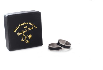 Dee Gee's mart Dee Gee's Mart Premium Quality Classy Ring Black In Color pack of 2 Stainless Steel Ring