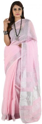 govind handloom Solid/Plain Bhagalpuri Cotton Linen Saree(Mustard)