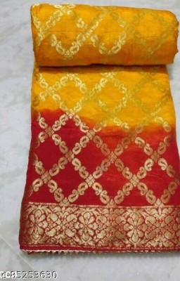 MINE CHOICE Woven, Checkered Bollywood Jacquard, Art Silk Saree(Red, Gold)