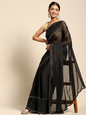 ANOUK Embellished Bollywood Silk Blend Saree(Grey)