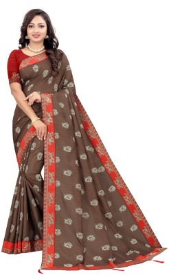 HARIMUDRA FASHION Embellished Bollywood Art Silk Saree(Brown)