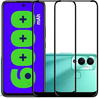 VIGHNAD Edge To Edge Tempered Glass for Infinix Hot 12 Play(Pack of 2)