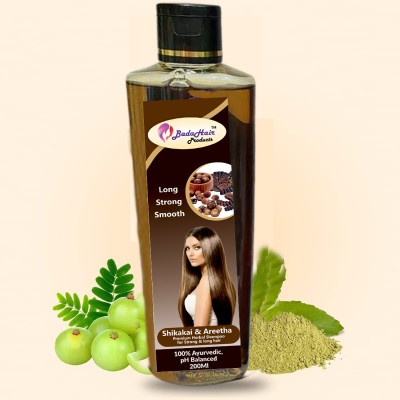 BadaHair Natural Herbal Shikakai Ayurvedic Shampoo for all type of hair -200ml(200 ml)