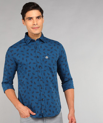 U.S. POLO ASSN. Men Printed Casual Blue Shirt