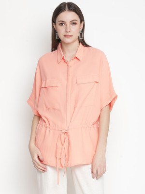 OXOLLOXO Women Solid Casual Pink Shirt