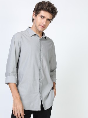 KETCH Men Solid Casual Grey Shirt