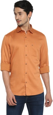 TURTLE Men Solid Casual Orange Shirt