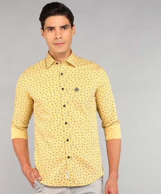 U.S. POLO ASSN. Men Printed Casual Yellow Shirt