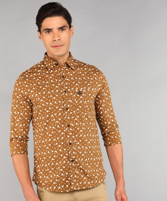 U.S. POLO ASSN. Men Printed Casual Brown Shirt
