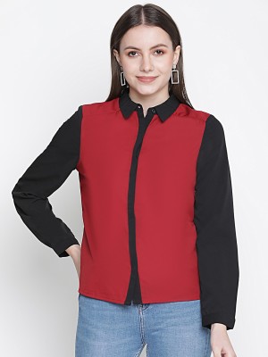 OXOLLOXO Women Solid Casual Red Shirt