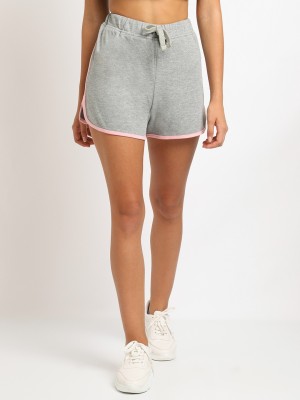 A&k Solid Women Grey Casual Shorts