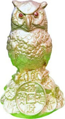 gandak Feng Shui Owl For Good Health, Wealth, Good Luck & Prosperity Fengshui Ullu gold Decorative Showpiece  -  10.5 cm(Polyresin, Gold)