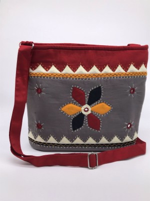 SriShopify Handicrafts Multicolor Sling Bag Traditional sling bags for women Stylish crossbody bags for ladies Grey