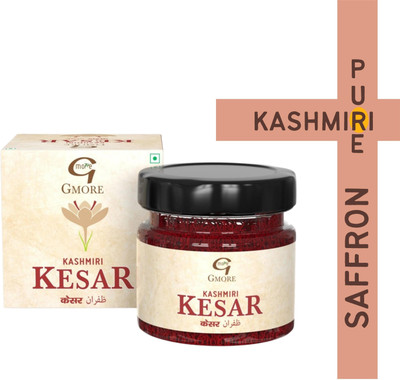 Gmore Kashmiri Saffron / Kesar - A1+++ Mongra - Organic - Pure & Natural - Export Quality(1 g)