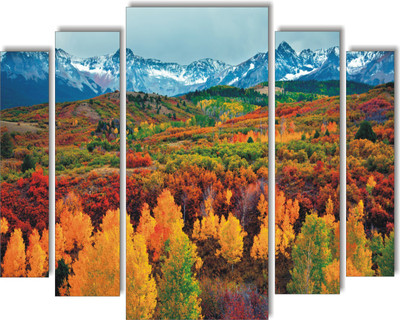 Varadvinayak 90 cm Mountain Of Flowers slide stickers Self Adhesive Sticker(Pack of 1)