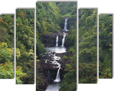 Varadvinayak 90 cm beautiful waterfal slide stickers Self Adhesive Sticker(Pack of 1)