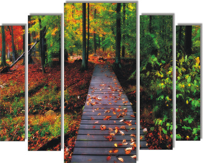 Varadvinayak 59 cm Beautiful forestslide sticker..... Self Adhesive Sticker(Pack of 5)
