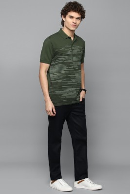 Allen Solly Printed Men Polo Neck Green T-Shirt