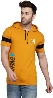 SLOWLORIS Printed Men Hooded Neck Multicolor T-Shirt