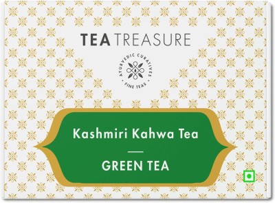 TeaTreasure Kahwa Green Tea - 40 Pyramid Tea Bags Cinnamon, Cardamom, Saffron Green Tea Box(50 Bags)