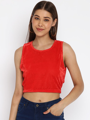 MAYRA Casual Solid Women Red Top