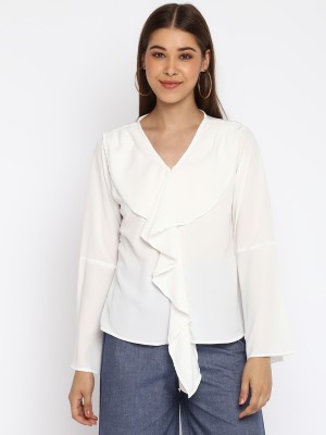 MAYRA Casual Solid Women White Top