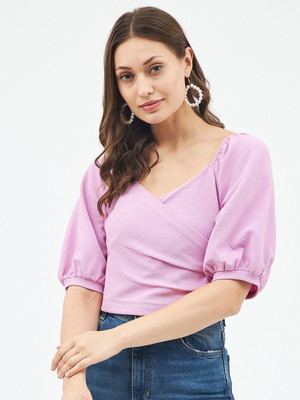HARPA Casual Self Design Women Pink Top