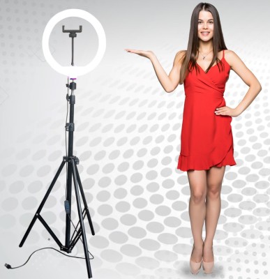 airtech Big LED Ring Light 10' Inches With 7 Feet Tripod For Making Reels Videos, You tube , Mx-Takatak And Photoshoot With Camera & Smart Phone Tripod Kit(Black, Supports Up to 1999 g)