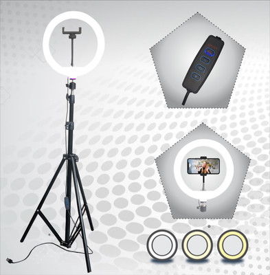 airtech 10“ LED ring light stand for making reels, youtube videos with Phone Holder Tripod Kit, Tripod(Black, Supports Up to 1999 g)