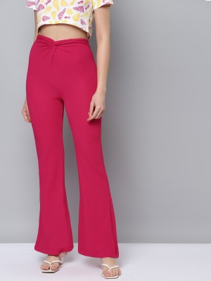 SASSAFRAS Slim Fit Women Red Trousers
