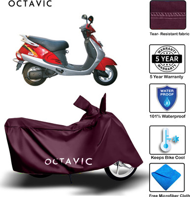 AUTOCAD Waterproof Two Wheeler Cover for Kinetic(Nova, Maroon)