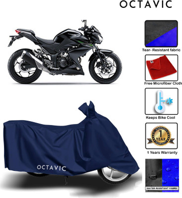 AUTOCAD Waterproof Two Wheeler Cover for Kawasaki(Z250, Blue)