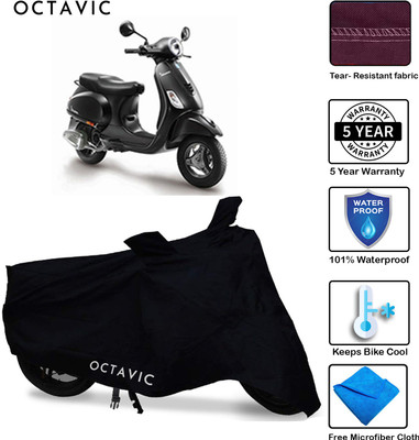 AUTOCAD Waterproof Two Wheeler Cover for Piaggio(Vespa, Black)