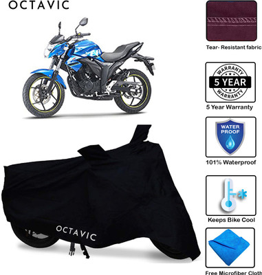 AUTOCAD Waterproof Two Wheeler Cover for Suzuki(Gixxer, Black)