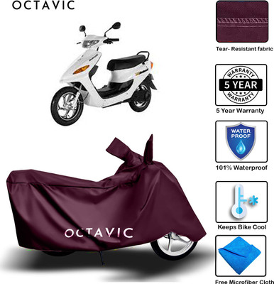 AUTOCAD Waterproof Two Wheeler Cover for Indus(Yo Electron, Maroon)