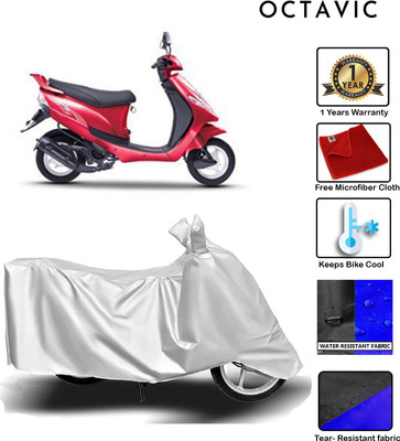 octavic Waterproof Two Wheeler Cover for Mahindra(Kine, Silver)