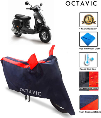 octavic Waterproof Two Wheeler Cover for Piaggio(Vespa, Red)