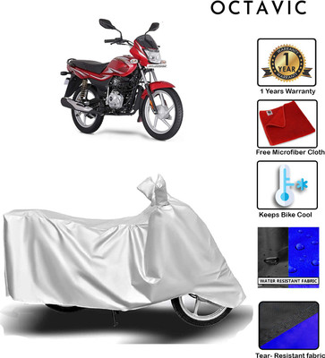 octavic Waterproof Two Wheeler Cover for Bajaj(Platina 100 DTS-i, Silver)