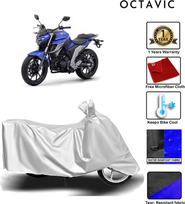 octavic Waterproof Two Wheeler Cover for Yamaha(FZ, Silver)