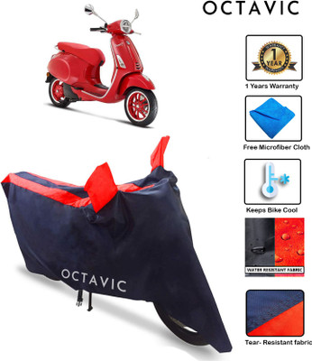 octavic Waterproof Two Wheeler Cover for Piaggio(Vespa, Red)