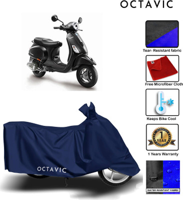 octavic Waterproof Two Wheeler Cover for Piaggio(Vespa, Blue)