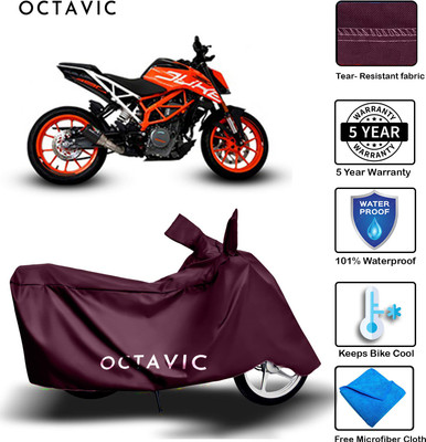 AUTOCAD Waterproof Two Wheeler Cover for KTM(390 Duke, Maroon)