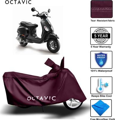 octavic Waterproof Two Wheeler Cover for Piaggio(Vespa, Maroon)
