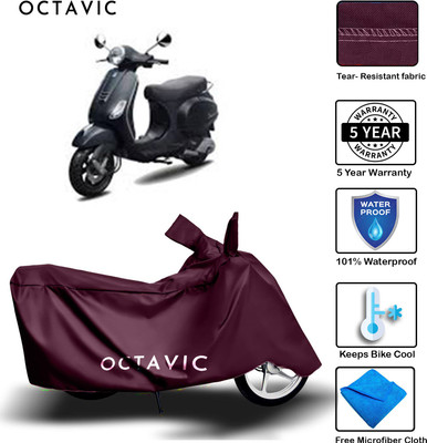octavic Waterproof Two Wheeler Cover for Piaggio(Vespa LX, Maroon)