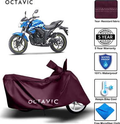 AUTOCAD Waterproof Two Wheeler Cover for Suzuki(Gixxer, Maroon)
