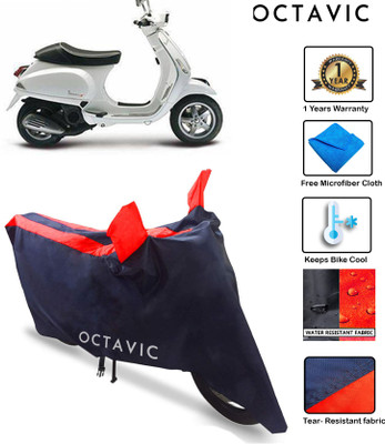 octavic Waterproof Two Wheeler Cover for Piaggio(Vespa, Red)