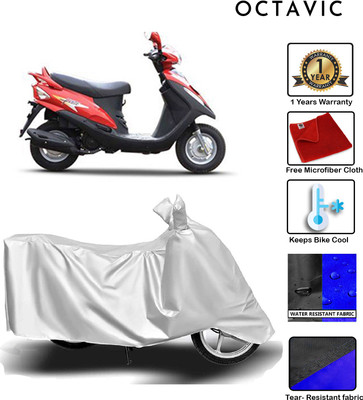 octavic Waterproof Two Wheeler Cover for Mahindra(Flyte, Silver)