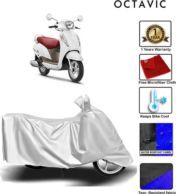 octavic Waterproof Two Wheeler Cover for Suzuki(Access, Silver)