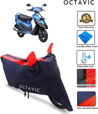 octavic Waterproof Two Wheeler Cover for TVS(Scooty Pep Plus, Red)